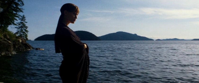 Elektra by the water at the Wheelwright House.