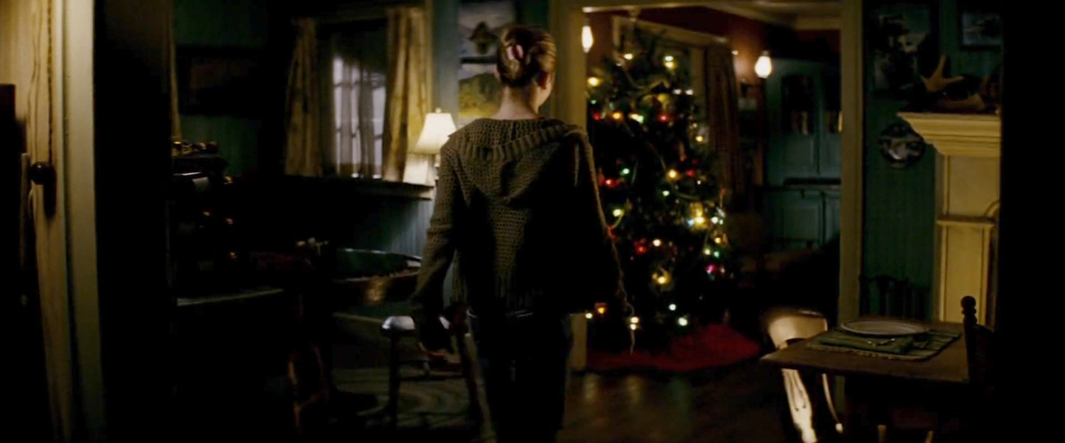 Abby walking through her cabin.