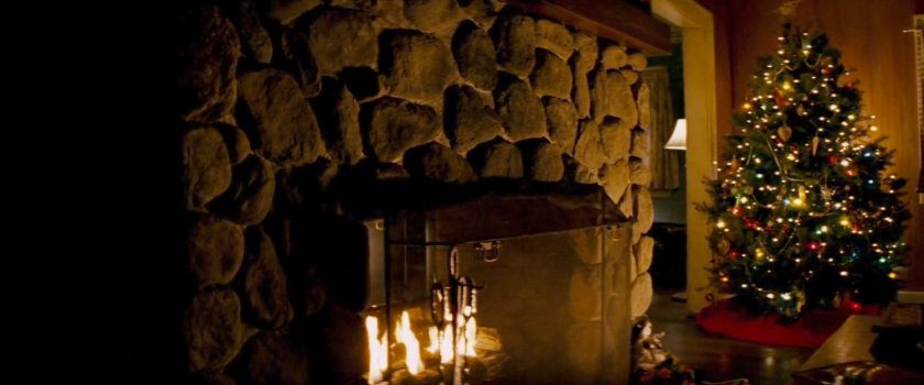 Fireplace in the Miller cabin.