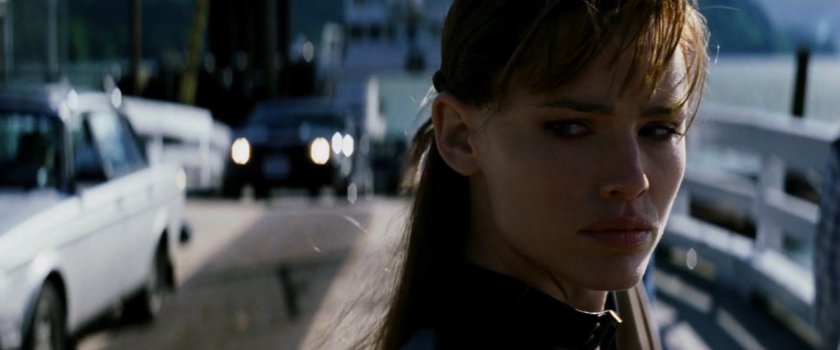 Elektra on the pier outside a ferry.