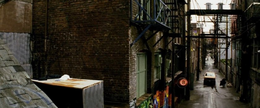 Alleyway outside pool hall.