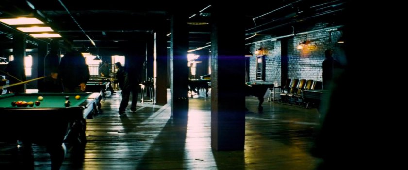 Interior of seedy pool hall.