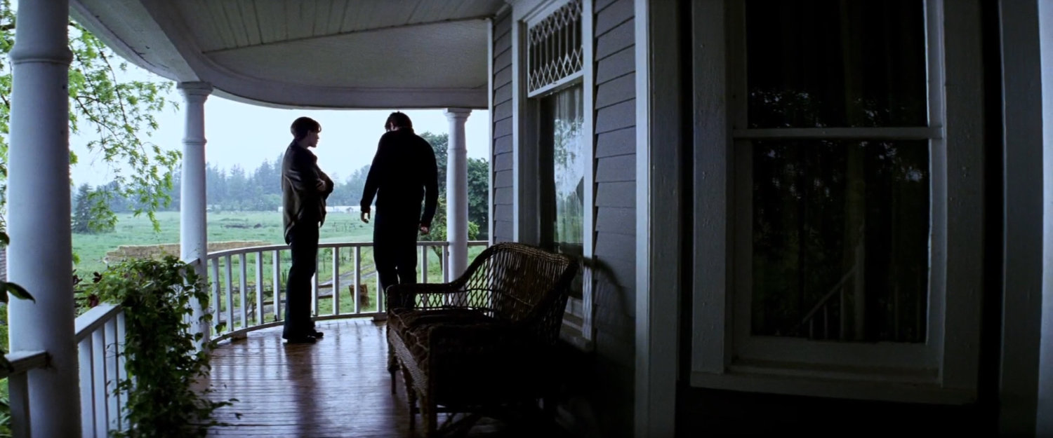 Elektra and Mark on the McCabe farmhouse porch.