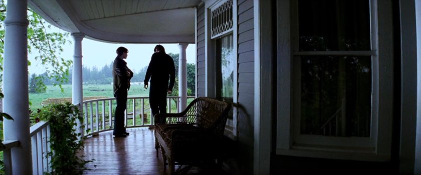Elektra and Mark on the McCabe farmhouse porch.