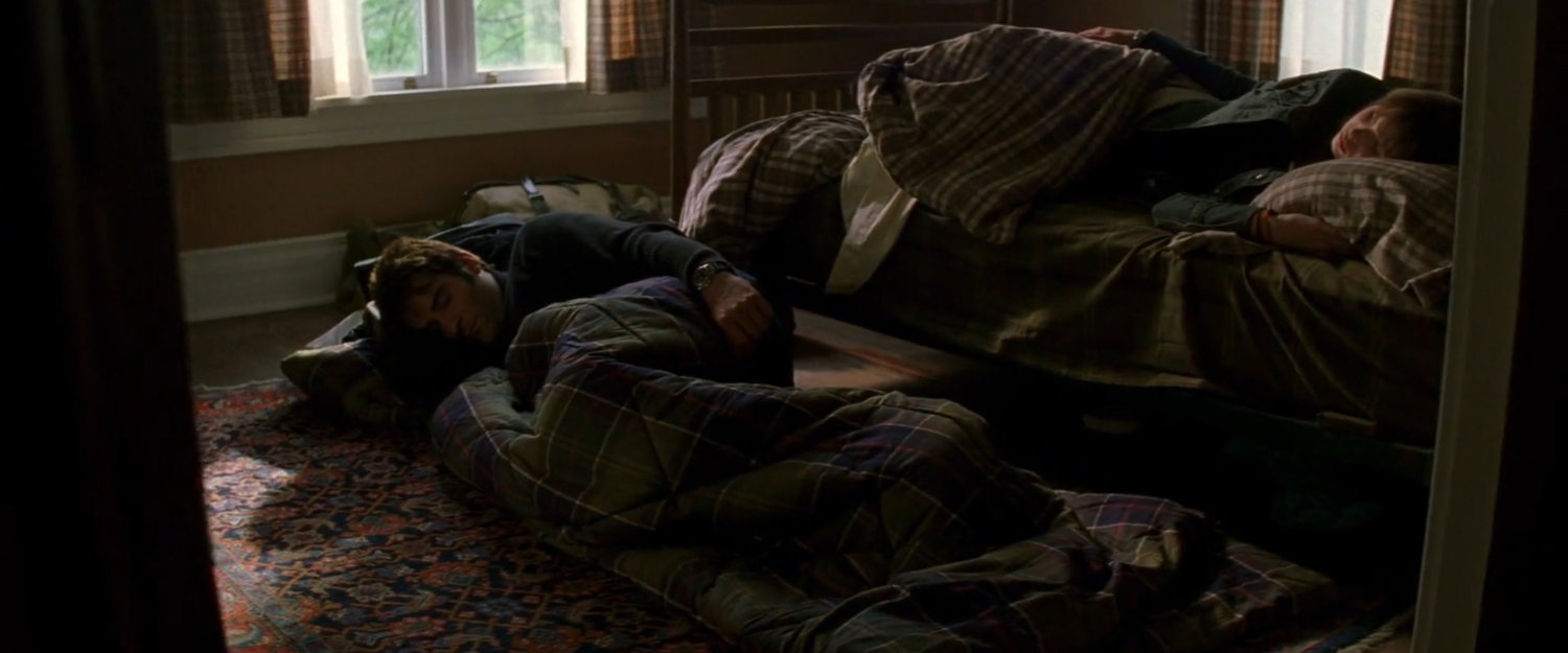 Mark and Abby asleep in the McCabe farmhouse.