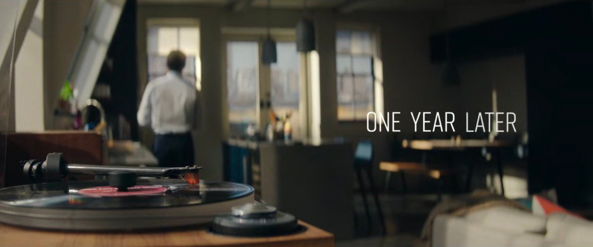 Matt Murdock in his apartment. Text: One Year Later.