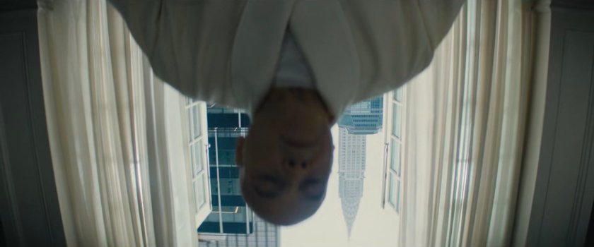 Inverted image of Wilson Fisk in his dining room.