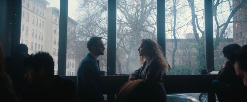 Matt meeting Heather in a coffee shop.