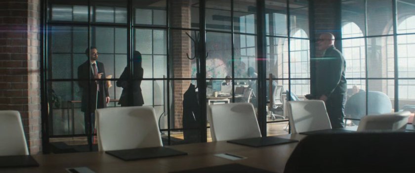 Matt and Kirsten in Murdock McDuffie office, with Cherry in the meeting room.