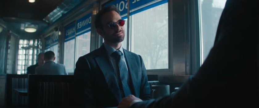 Matt and Fisk in a diner.