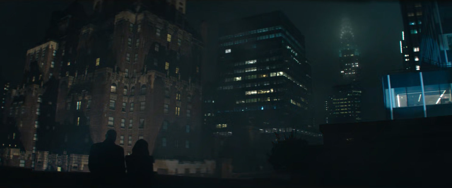 Fisk and Vanessa on the rooftop of his hotel.