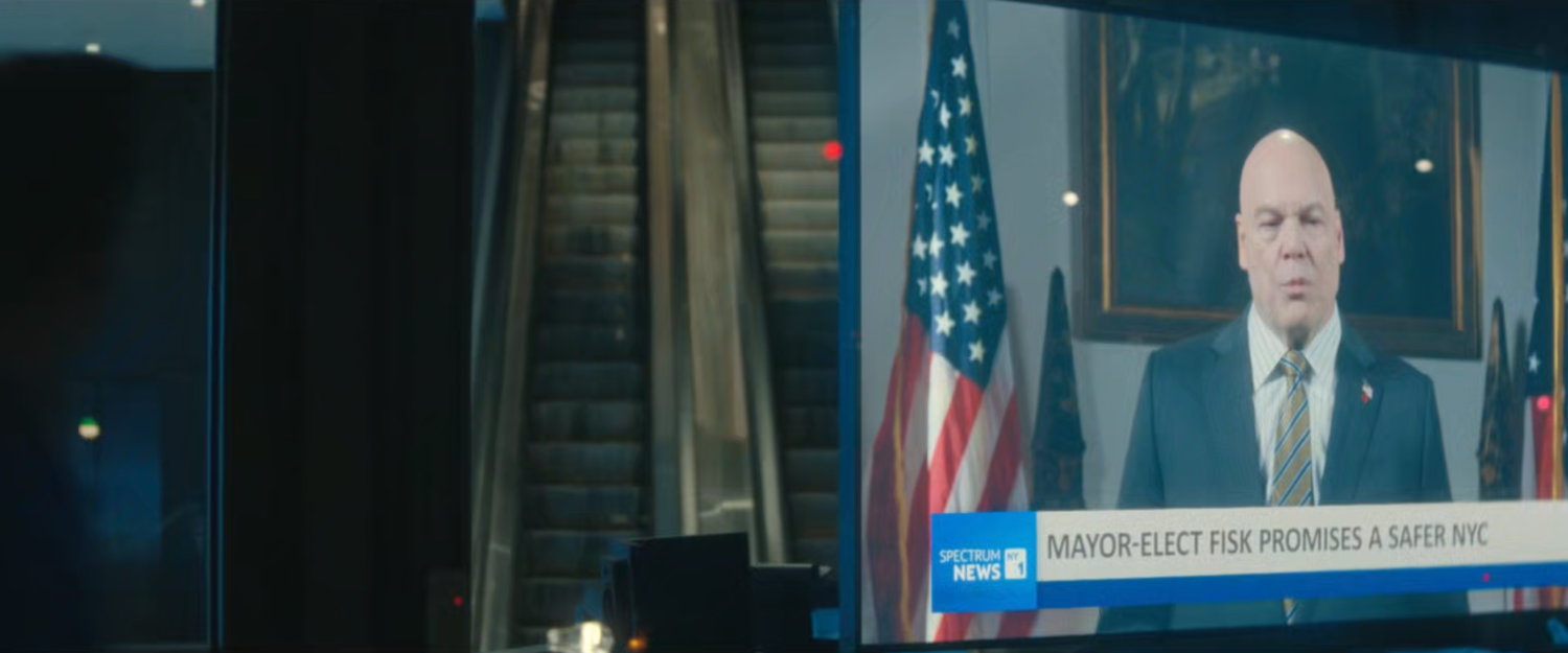 TV set showing Fisk acceptance speech.