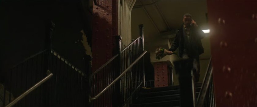 Hector Ayala walking down stairs in 168 Subway Station.