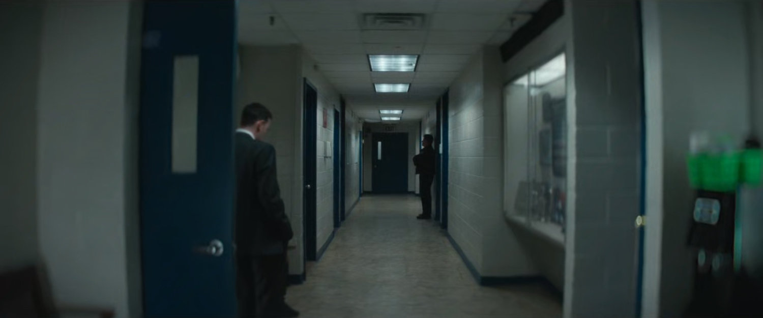 The interior hallway at the 15th Precinct Police Station.