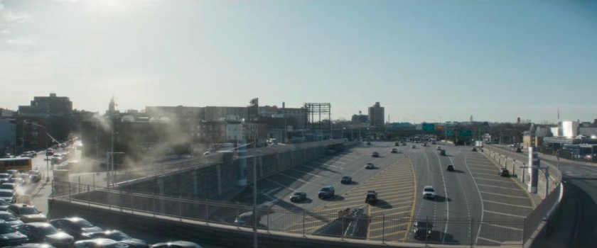 High angle view of tunnel entrance in New York.