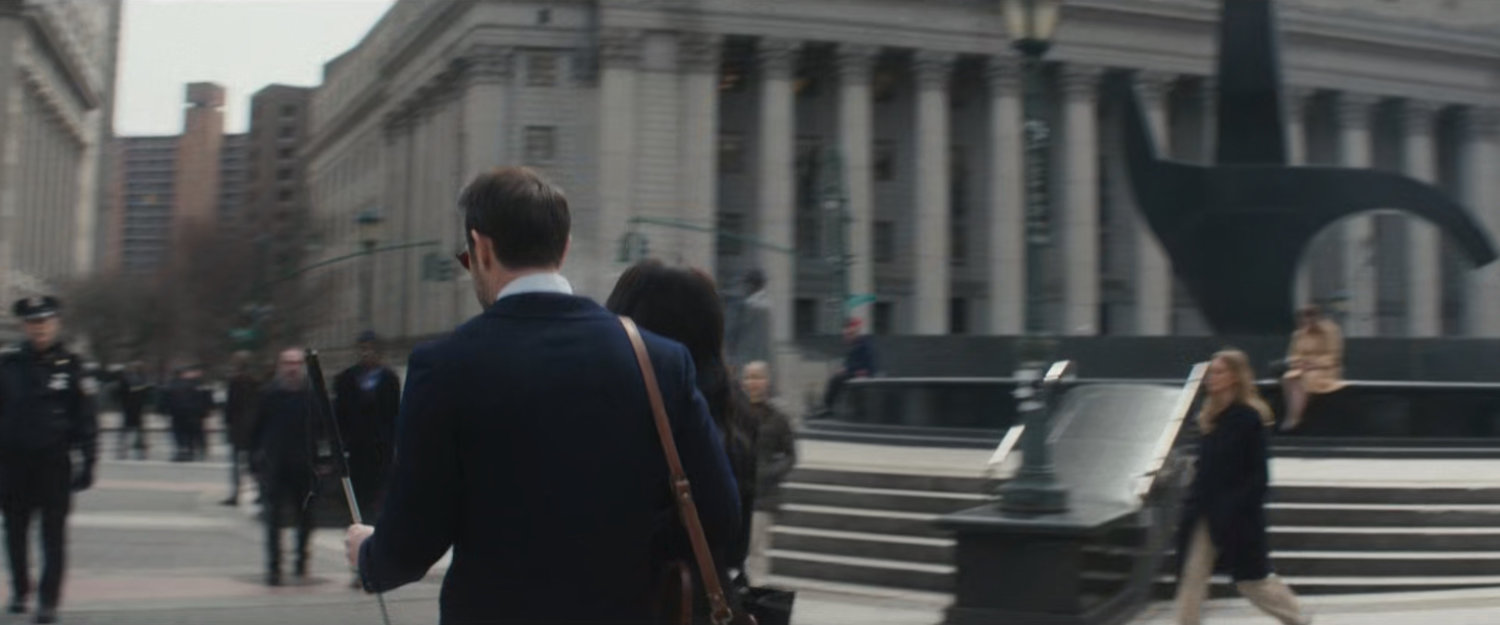 Matt and Kirsten outside the New York courthouses.