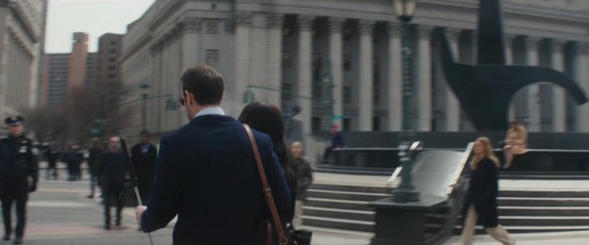 Matt and Kirsten outside the New York courthouses.
