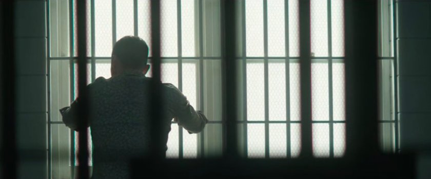 Hector Ayala in a holding cell at the County Supreme Court.