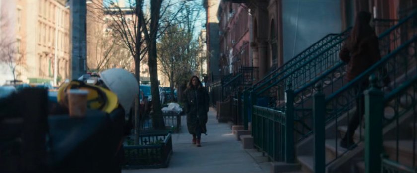 View of sidewalk by the 15th Precinct.