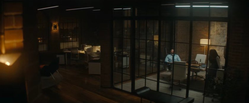 Matt and Kirsten in the conference room at Murdock & McDuffie.