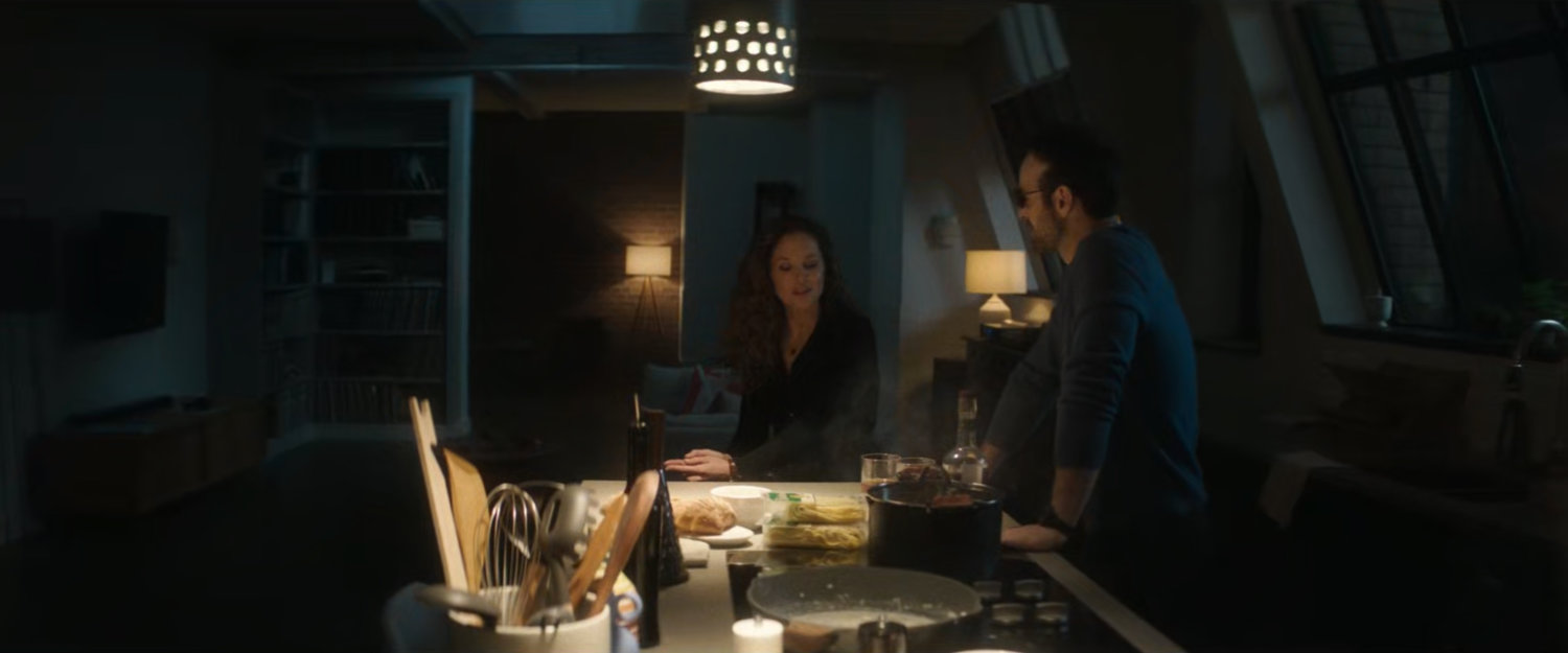 Heather and Matt in his apartment kitchen.