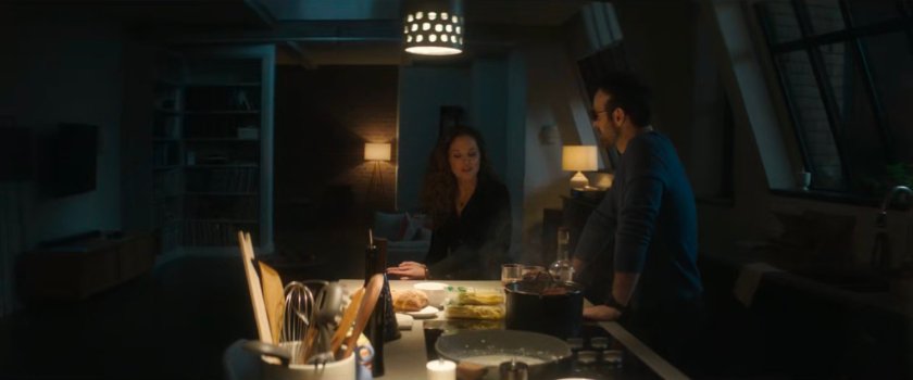 Heather and Matt in his apartment kitchen.