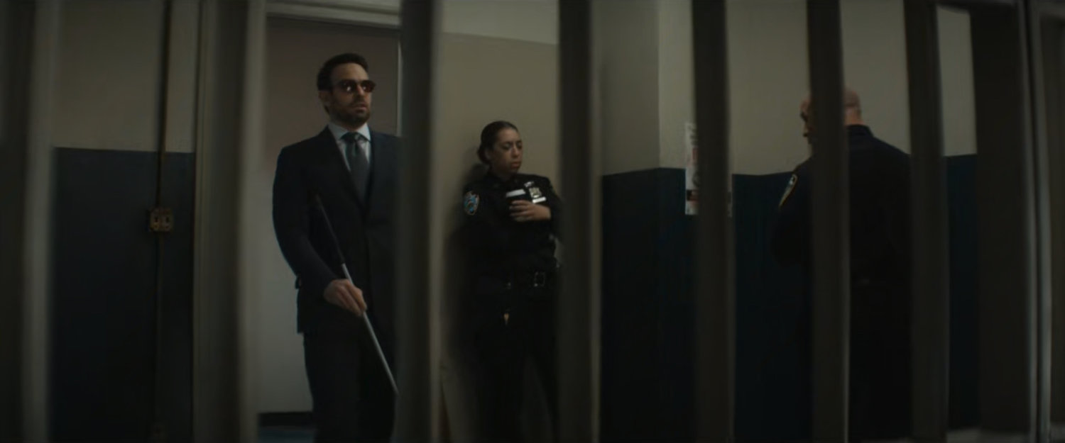 Matt entering the holding cell at the 15th Precinct.