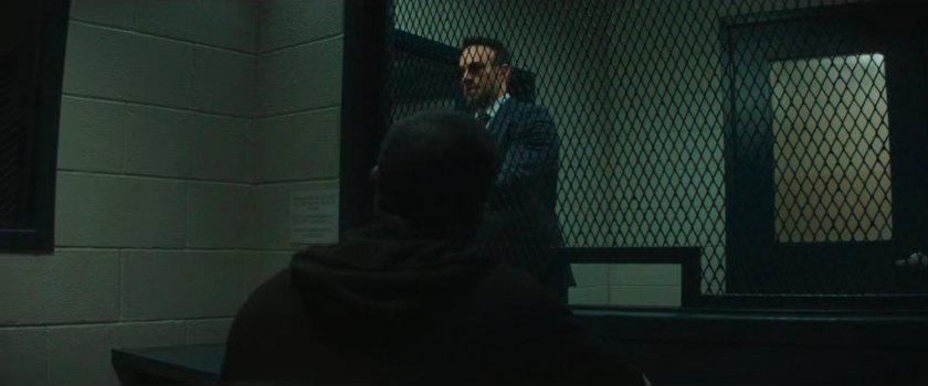 Matt and Leroy in the visitor room at the 15th Precinct.