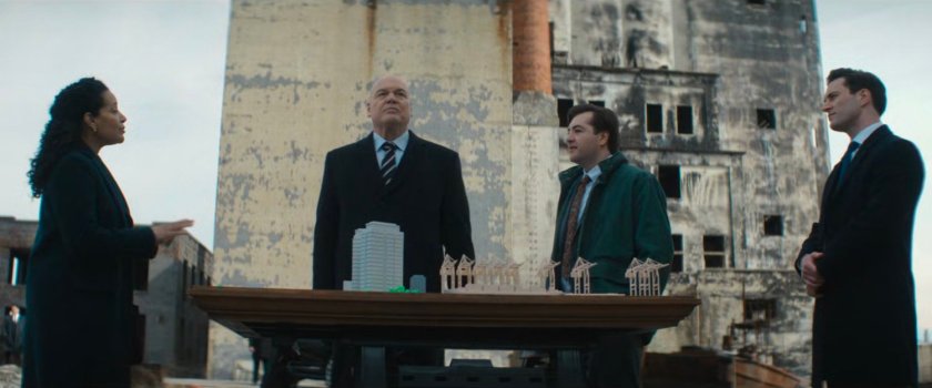 Mayor Fisk, Sheila, Daniel, and Buck at the Red Hook port.