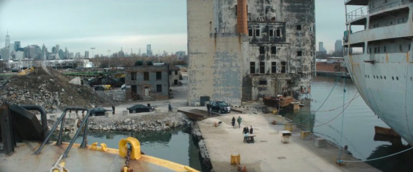 Mayor Fisk and his team at the Red Hook port.