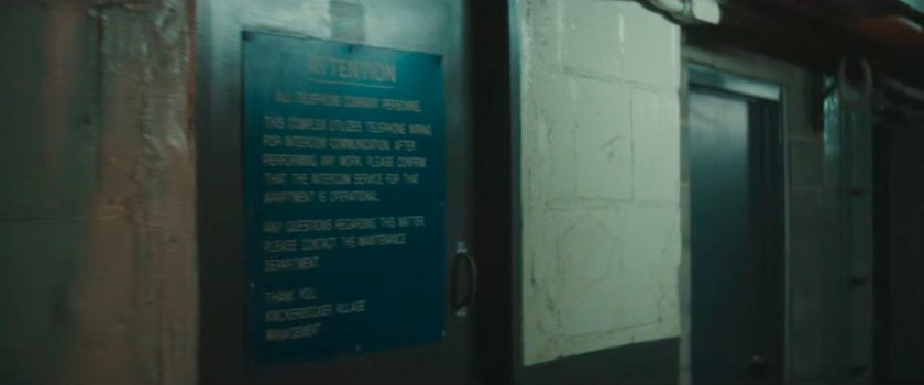 Sign in basement of Punisher's hideout.