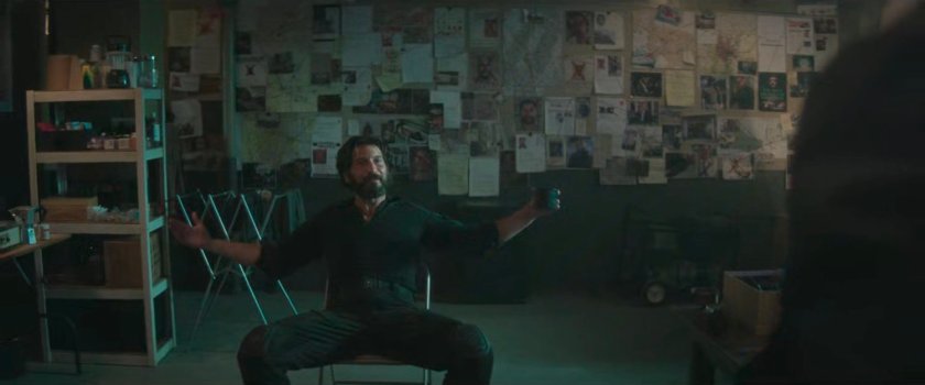 Matt and Frank in Frank's hideout.