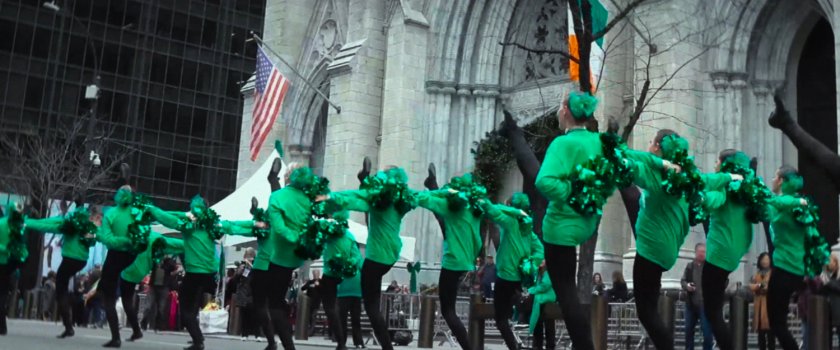 Interstitial: Dancers in front of St Patrick's church.