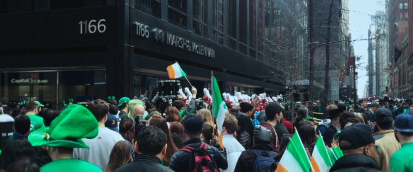 Interstitial: crowd outside 1166 Sixth Avenue.