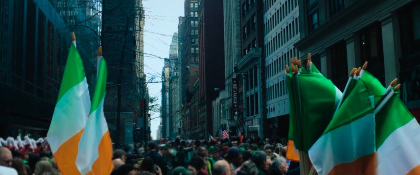 Interstitial: crowd outside 1166 Sixth Avenue.