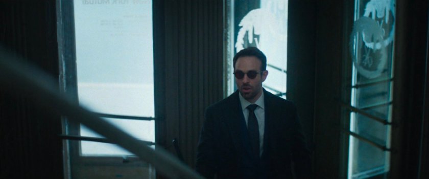 Matt entering New York Mutual Bank.