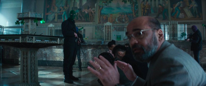 Yusuf Khan and hostages in New York Mutual Bank.