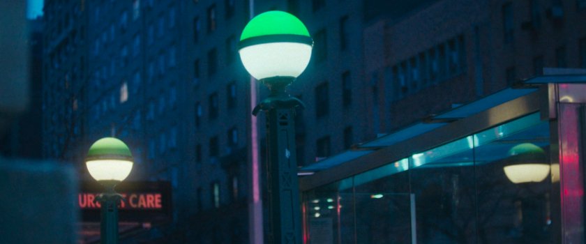 Interstitial: Subway light poles near urgent care facility.