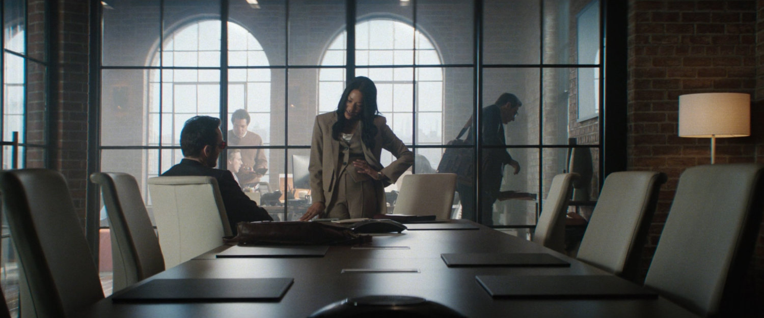 Matt and Kirsten in the Murdock and McDuffie boardroom.