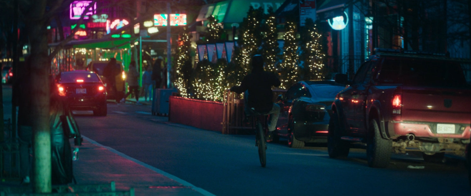 Interstitial: night time street.