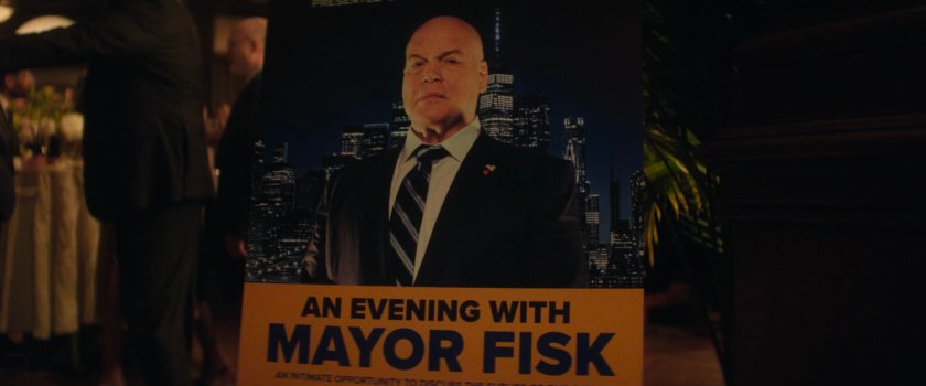 Poster promoting "An Evening with Mayor Fisk."