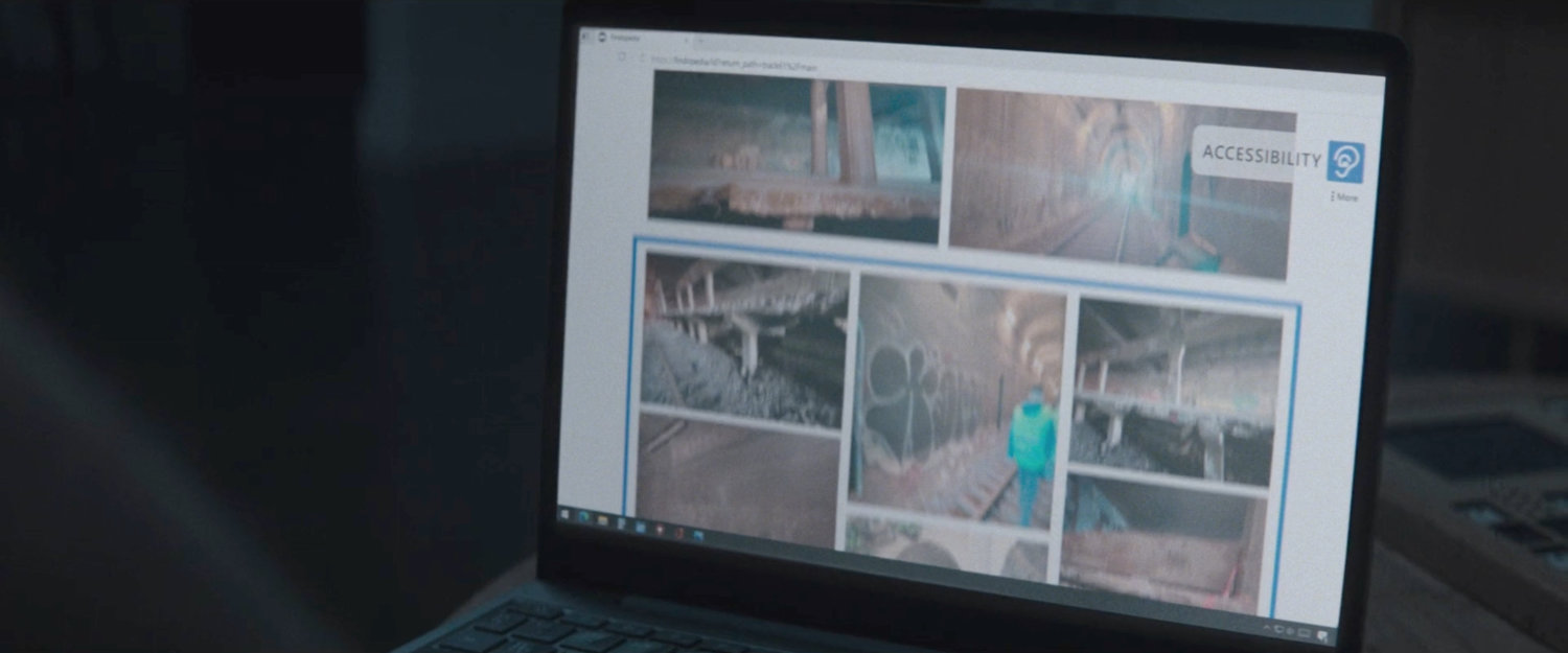 Computer screen of Track 61 abandoned train tunnels.