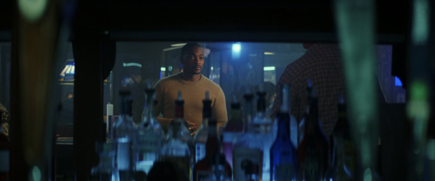 Sam Wilson in Abe's bar.