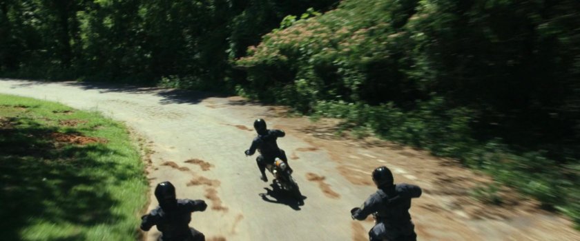 Motorcycles on a small road in Oaxaca, Mexico.