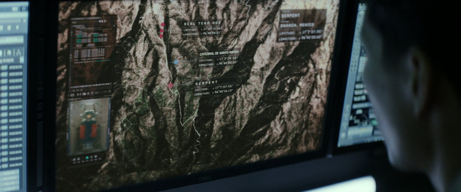 Satellite view of hills around Oaxaca, Mexico.