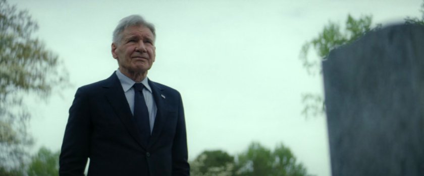 President Ross at a cemetery.