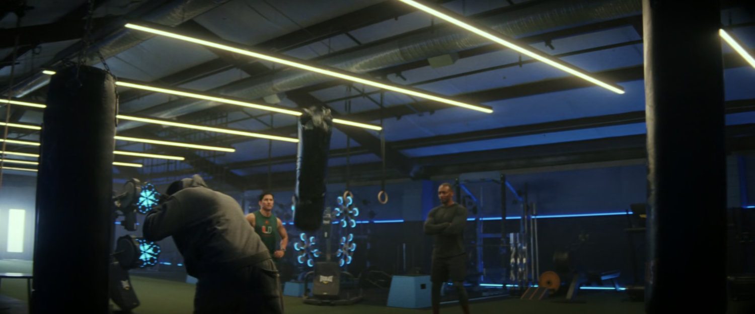 Joaquin, Sam, and Isaiah in Bradley's Gym.