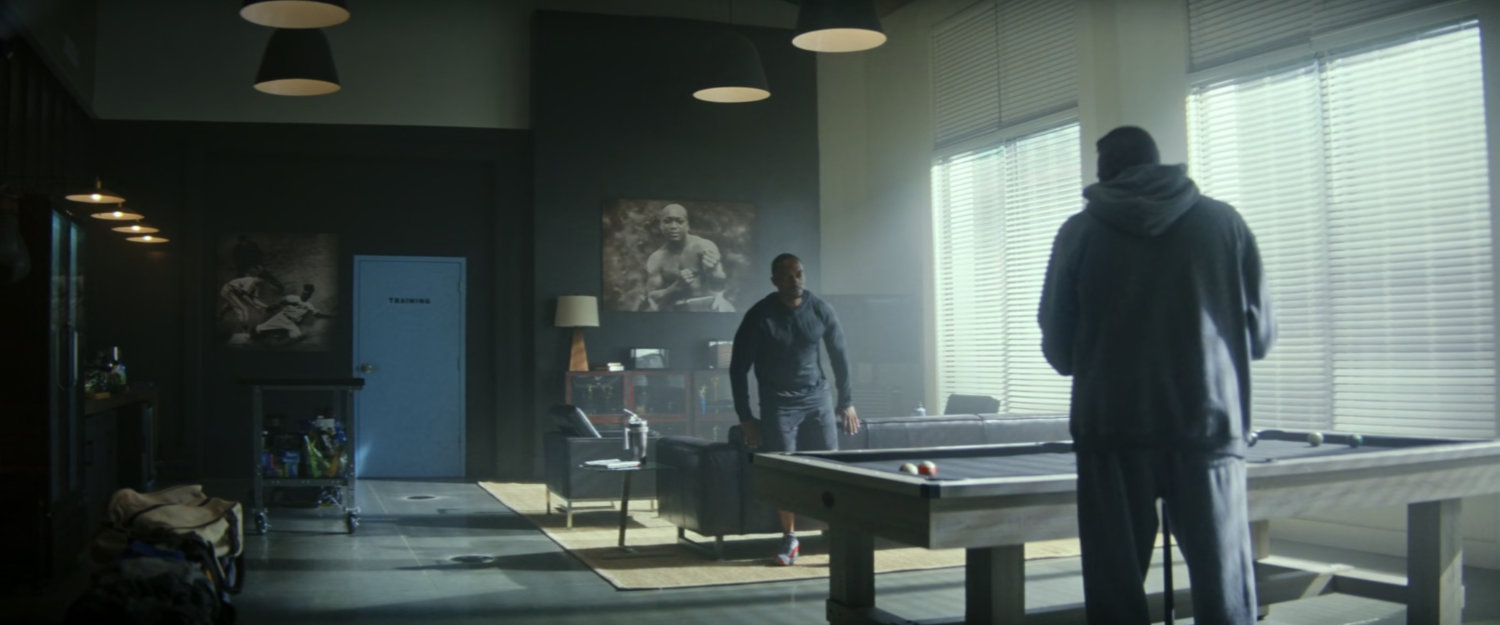 Sam and Isaiah in Bradley's Gym.