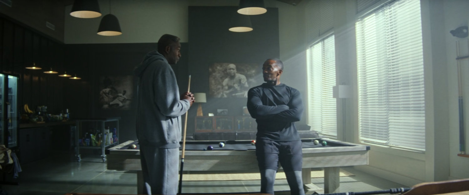 Sam and Isaiah in Bradley's Gym.