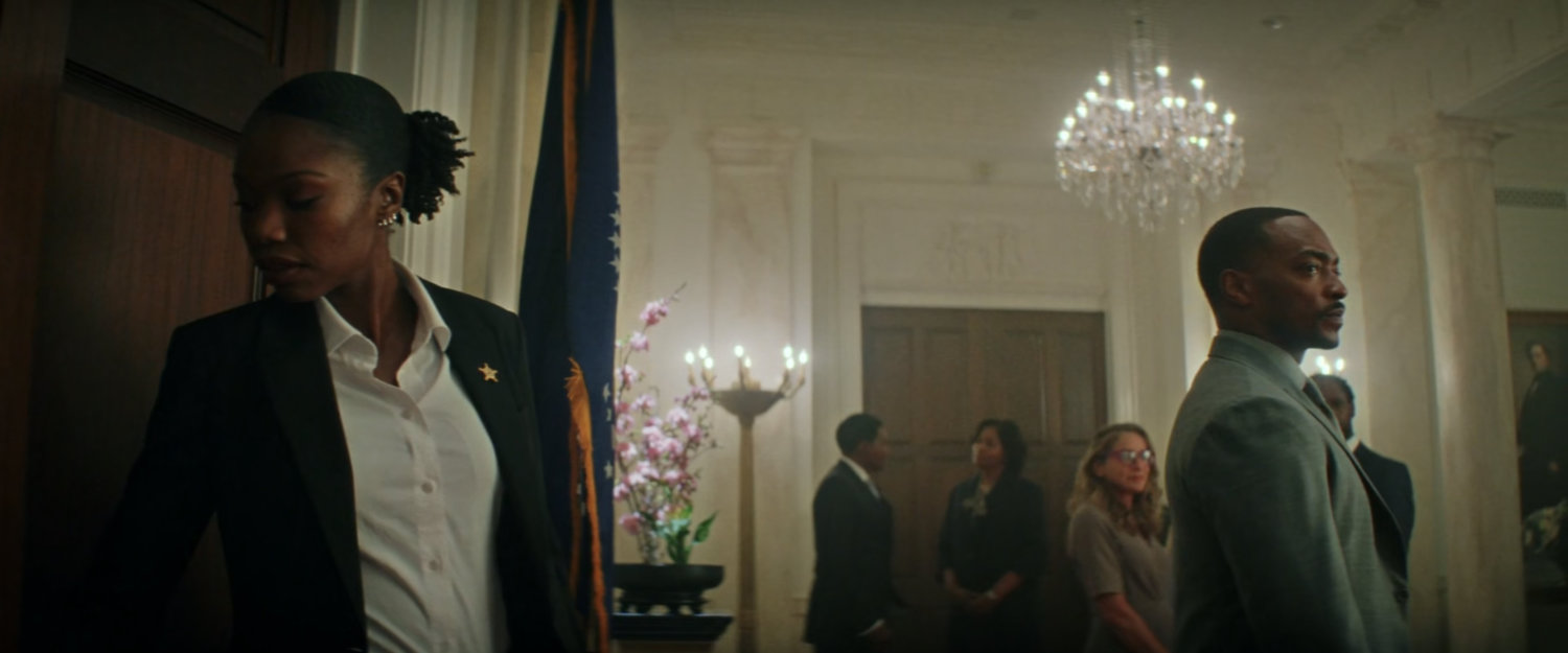Leila and Sam in the White House hallway.